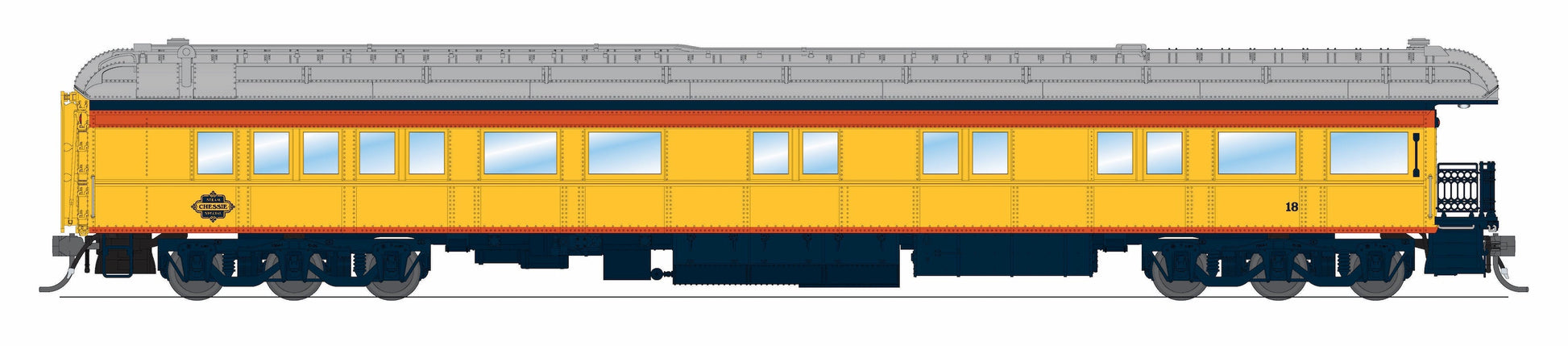 Broadway Limited 9722 HO Chessie Steam Special CSS Business Car #18