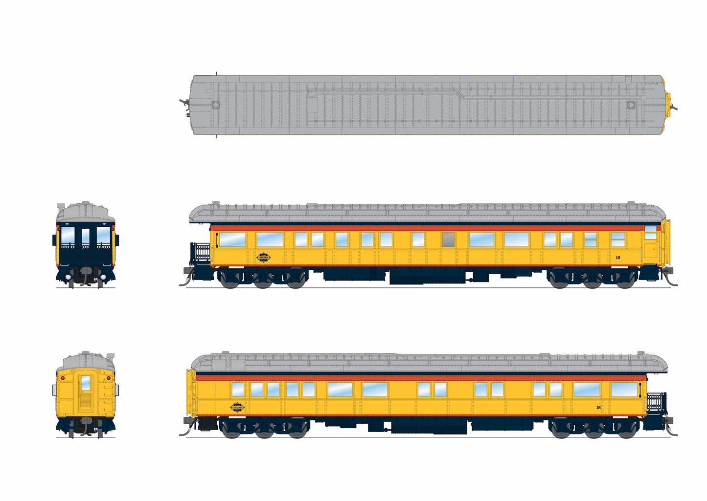 Broadway Limited 9722 HO Chessie Steam Special CSS Business Car #18