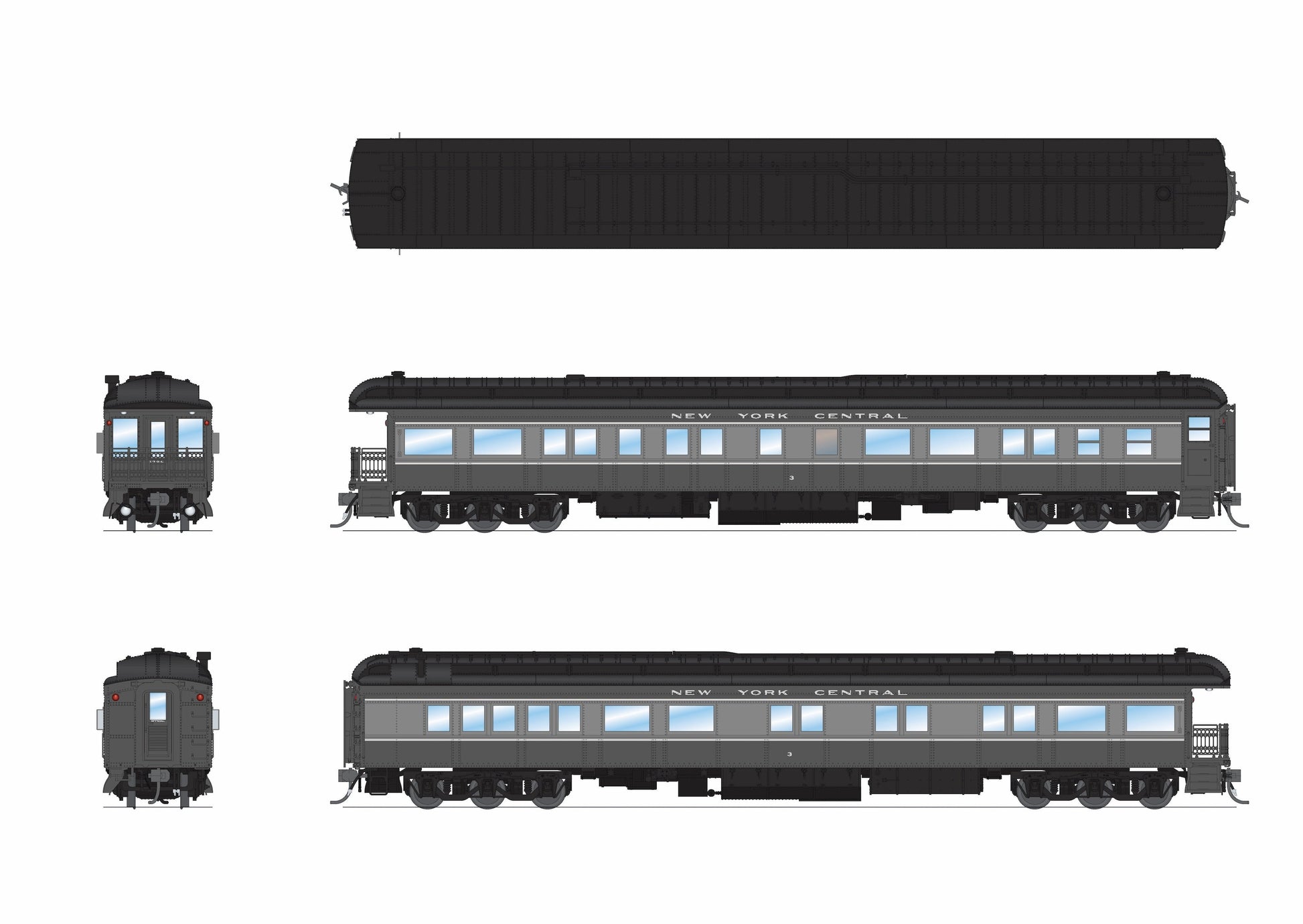 Broadway Limited 9723 HO New York Central Two-Tone Gray Business Car #3