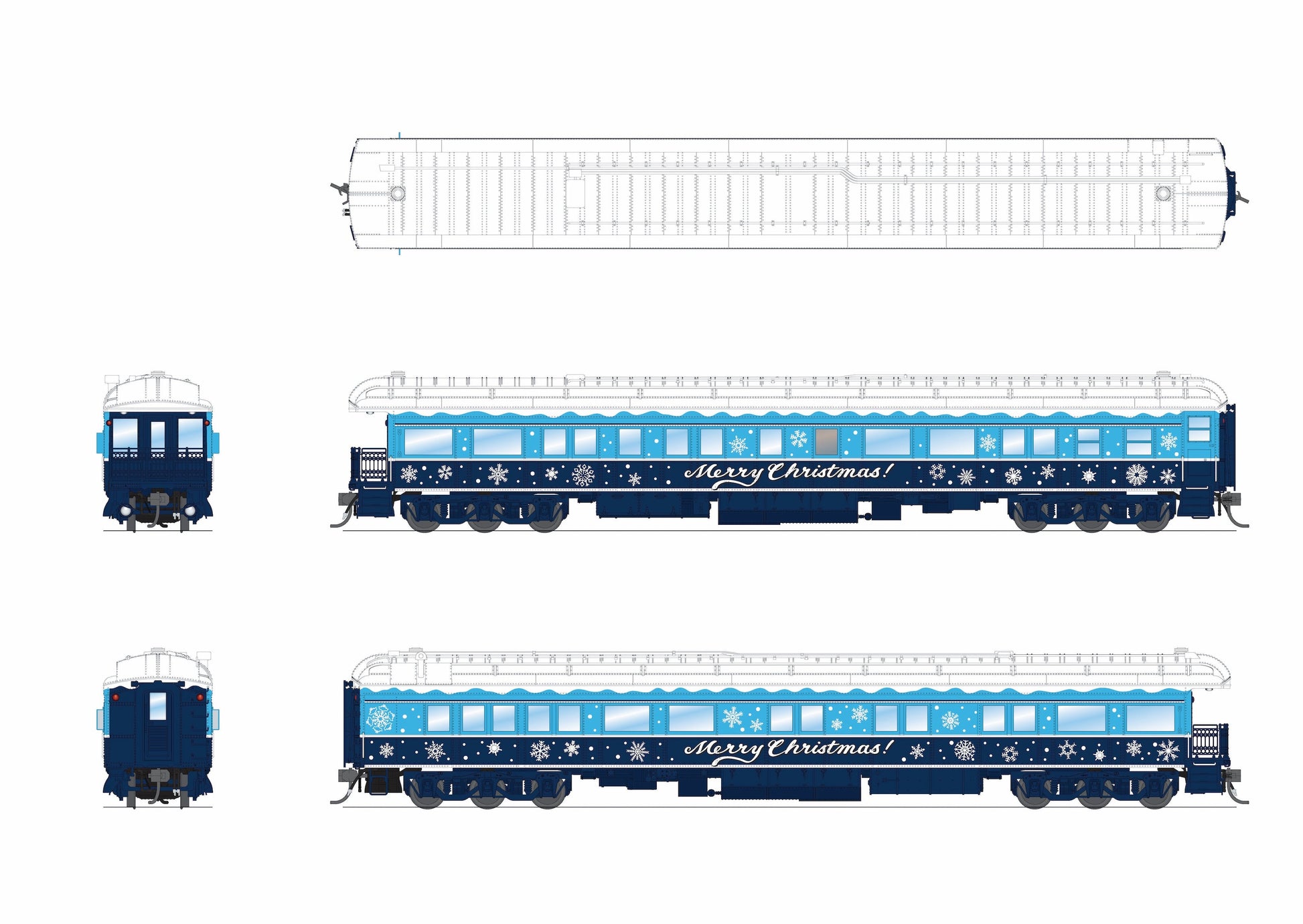 Broadway Limited 9725 HO Holiday Blue & White Business Car