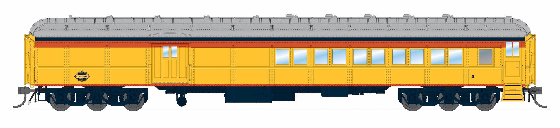 Broadway Limited 9742 HO Chessie Steam Special CSS Baggage-Combine Car #2