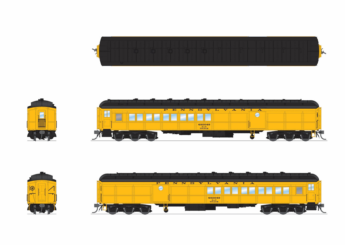 Broadway Limited 9749 HO PRR Maintenance of Way Baggage-Combine Car #492048