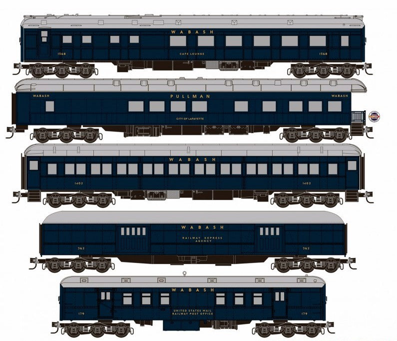 Micro-Trains 98302211 N Wabash Cannonball Heavyweight Car (Set of 5)