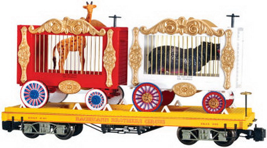 Bachmann 98382 Circus Flat Car w/Giraffe & Hippo Wagons w/Metal Wheels