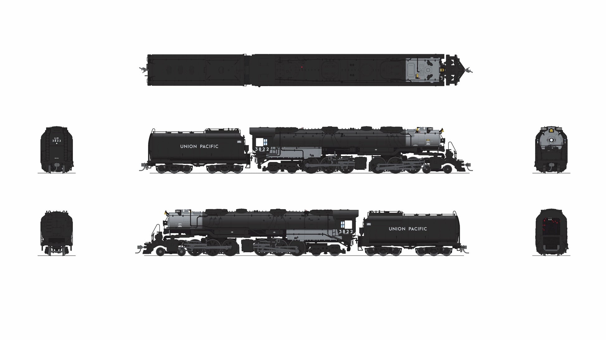 Broadway Limited 9914 HO UP Early Challenger CSA-2 Steam Loco DCC-Ready #3835
