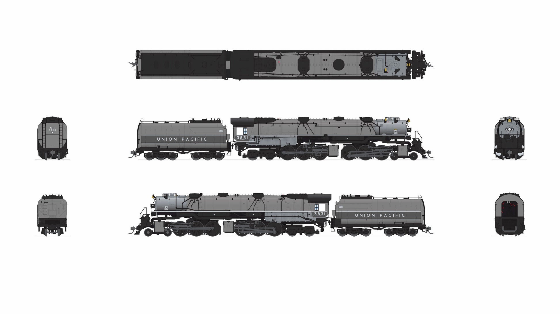 Broadway Limited 9915 HO UP Early Challenger CSA-2 Steam Loco Sound/DC/DCC #3831
