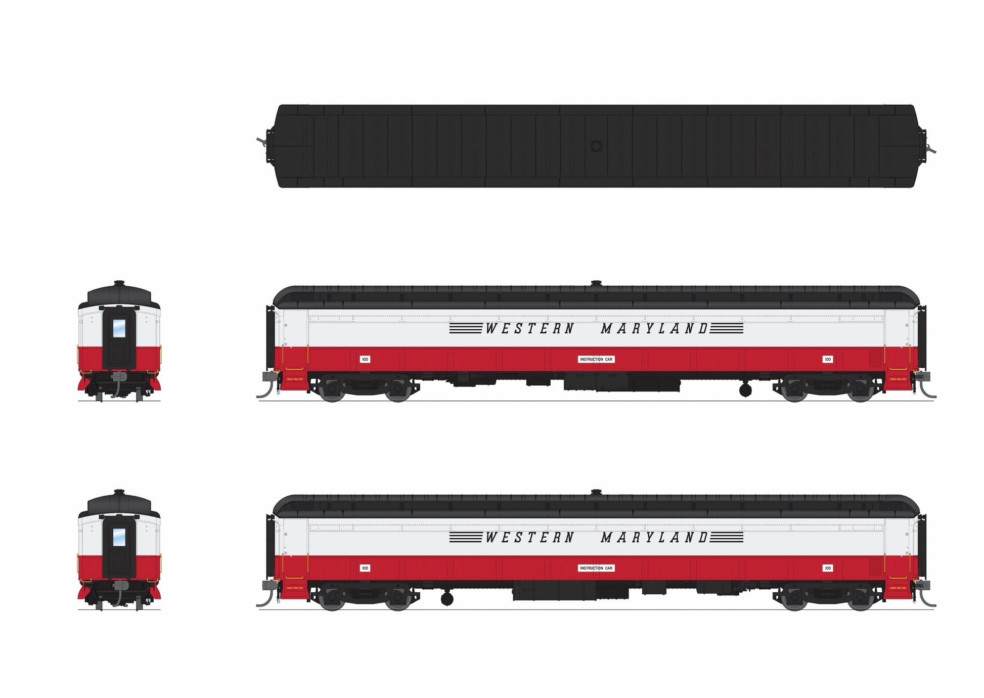 Broadway Limited 9936 HO Western Maryland Railroad Instruction Car #100