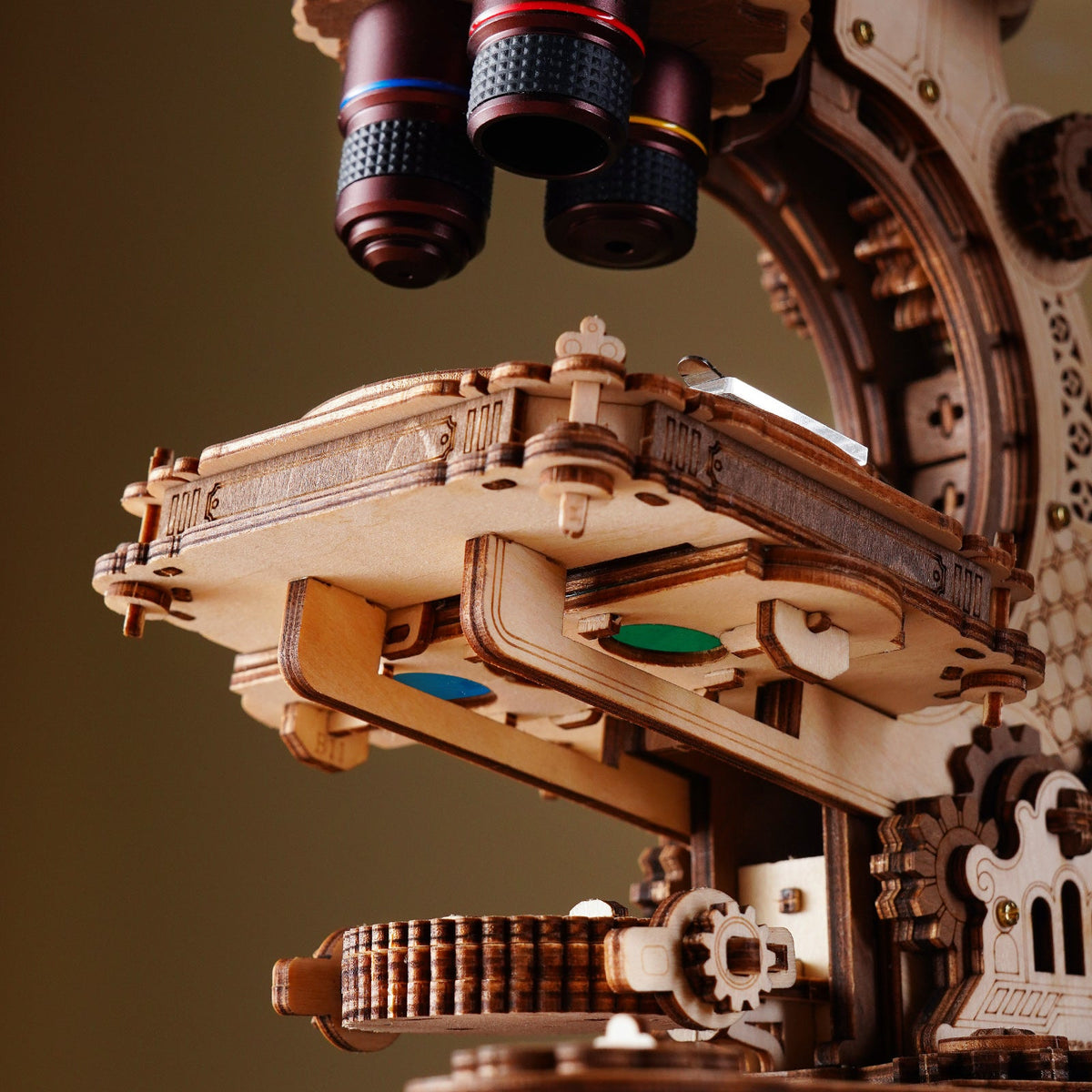 Robotime ST005 ROKR Microscope Mechanical Wooden 3D Puzzle