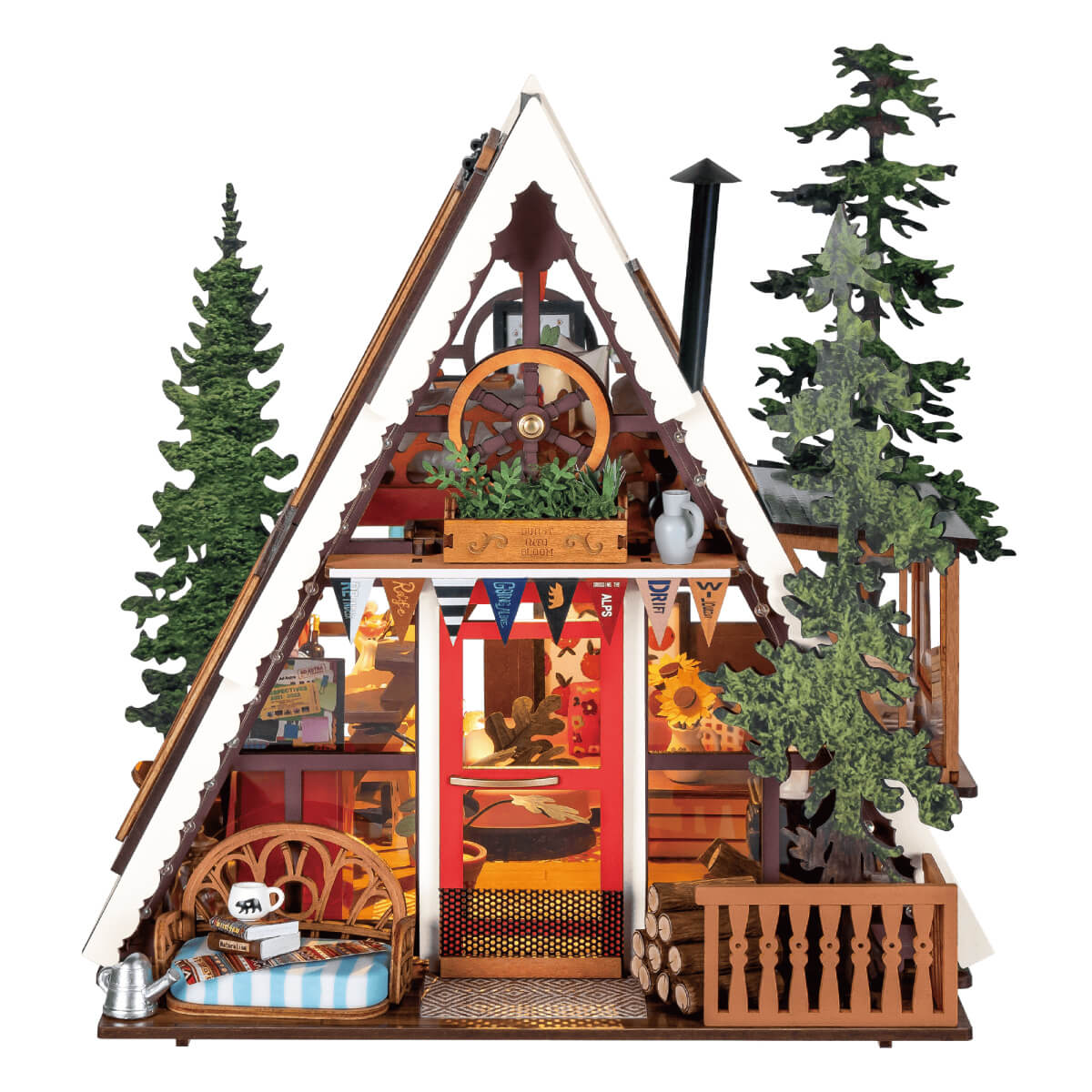Robotime DG181 Rolife A-Frame Cabin DIY Miniature House