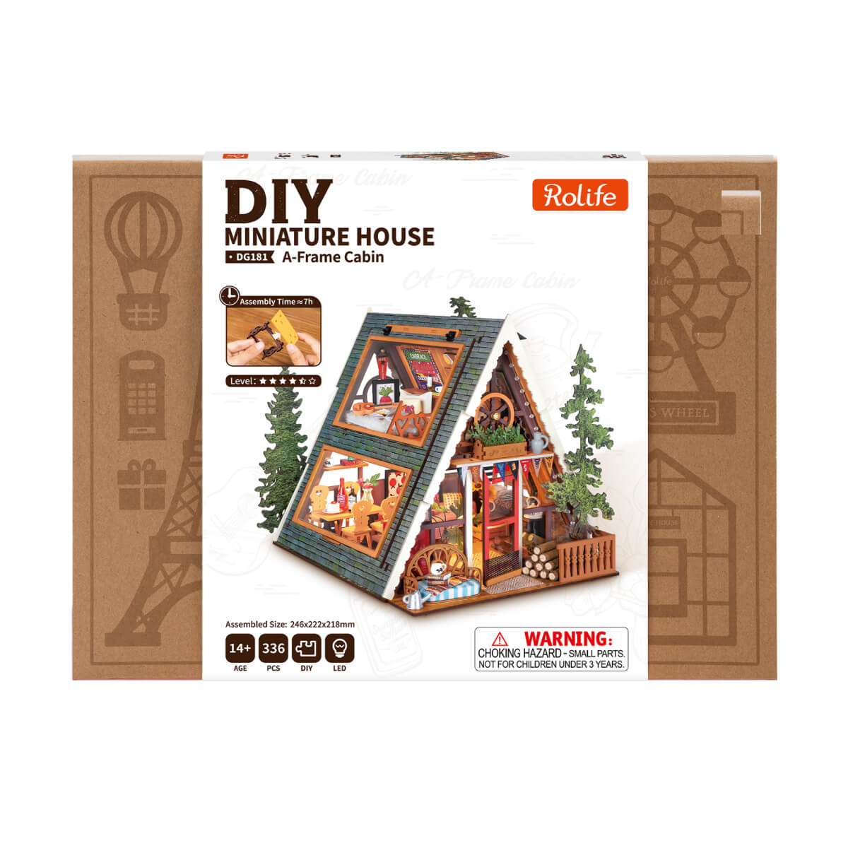 Robotime DG181 Rolife A-Frame Cabin DIY Miniature House