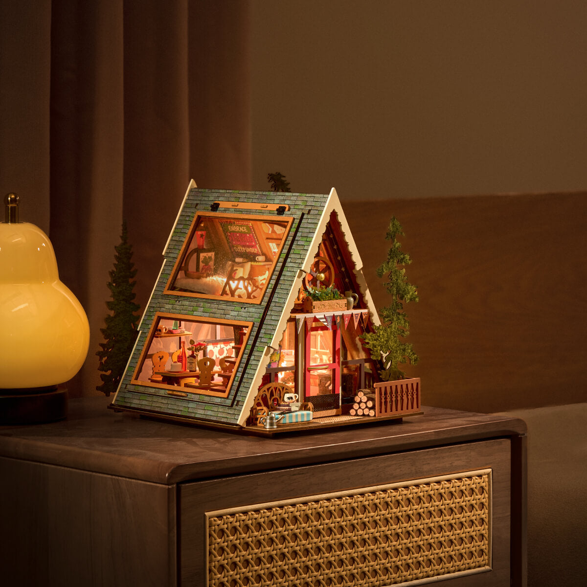 Robotime DG181 Rolife A-Frame Cabin DIY Miniature House