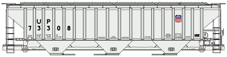 Accurail 81381 HO Union Pacific Shield Logo Pullman Standard Covered Hopper Kit