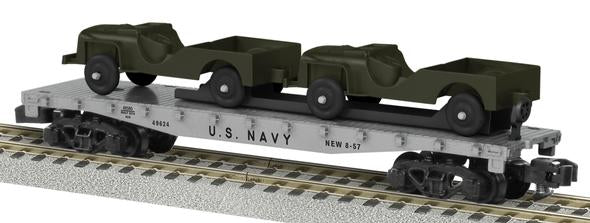 American Flyer 6-48580 S Scale US Navy Flatcar w/Military Vehicles LN/Box