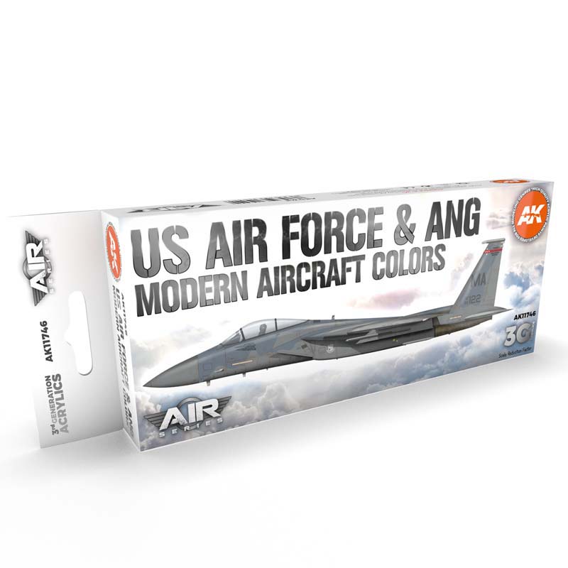 AK Interactive AK11746 US Air Force - ANG Modern Aircraft Paint Set
