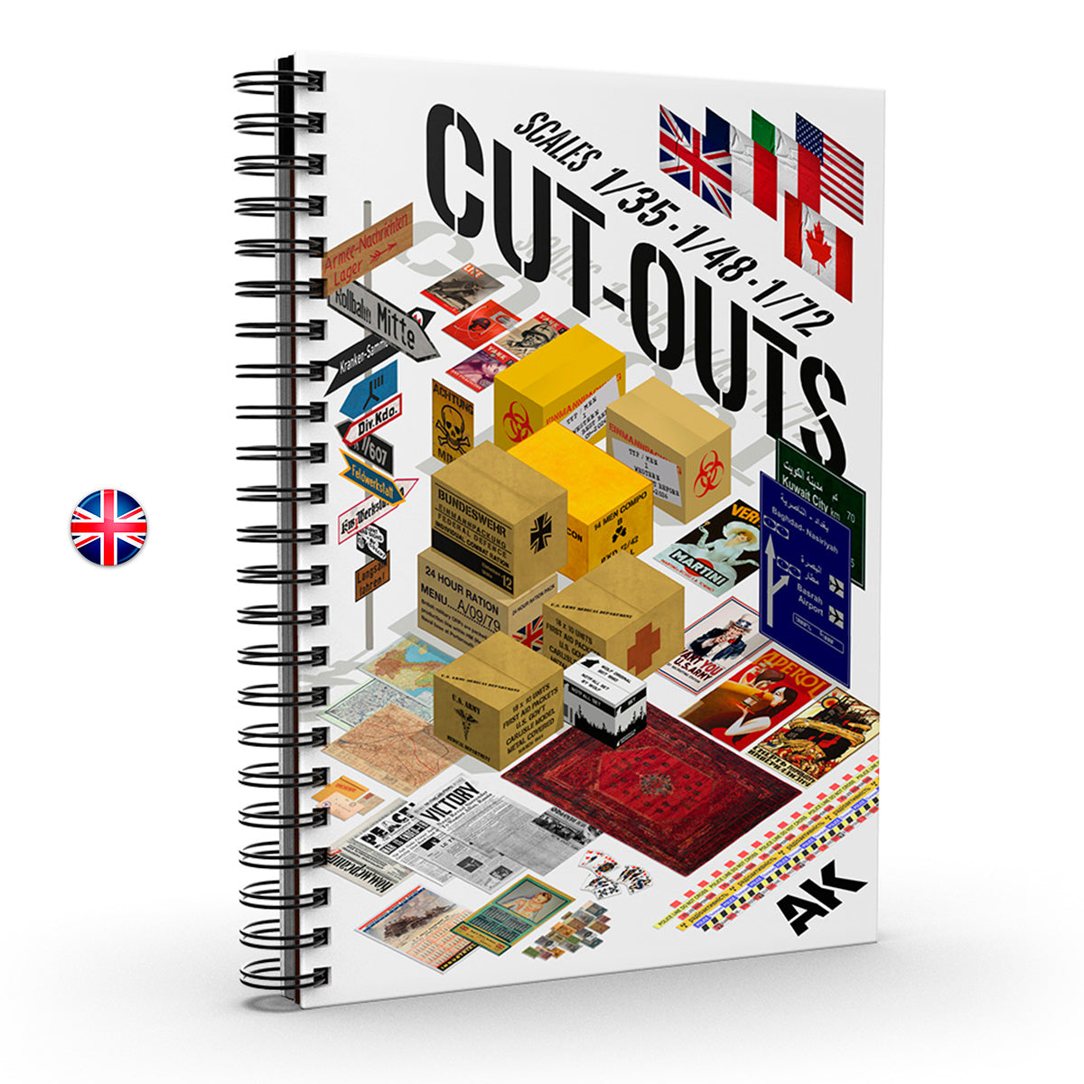 AK Interactive AK130035 Cut-Outs Wire-o Binding Hard Cover Book