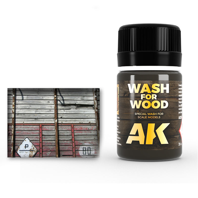 AK Interactive AK263 Enamel Wash for Wood - 35 ml Paint Bottle (Pack of 6)