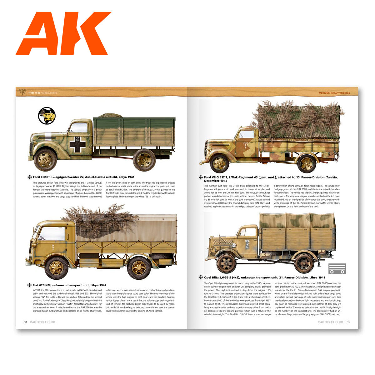 AK Interactive AK271 D.A.K. Profile Guide Soft Cover Book
