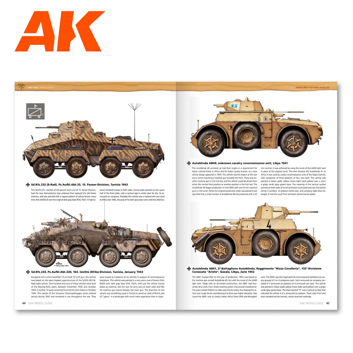 AK Interactive AK271 D.A.K. Profile Guide Soft Cover Book