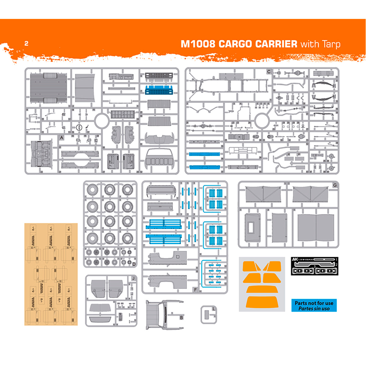 AK Interactive AK35031 1:35 M1008 Troop Carrier with Tarp Plastic Model Kit