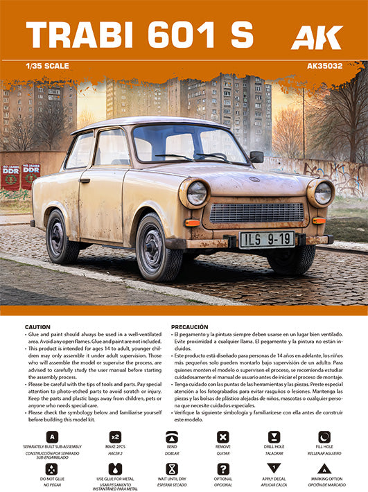 AK Interactive AK35032 1:35 Trabi 601 S Plastic Model Kit