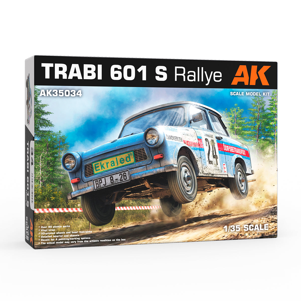 AK Interactive AK35034 1:35 Trabi 601 S Rallye Plastic Model Kit