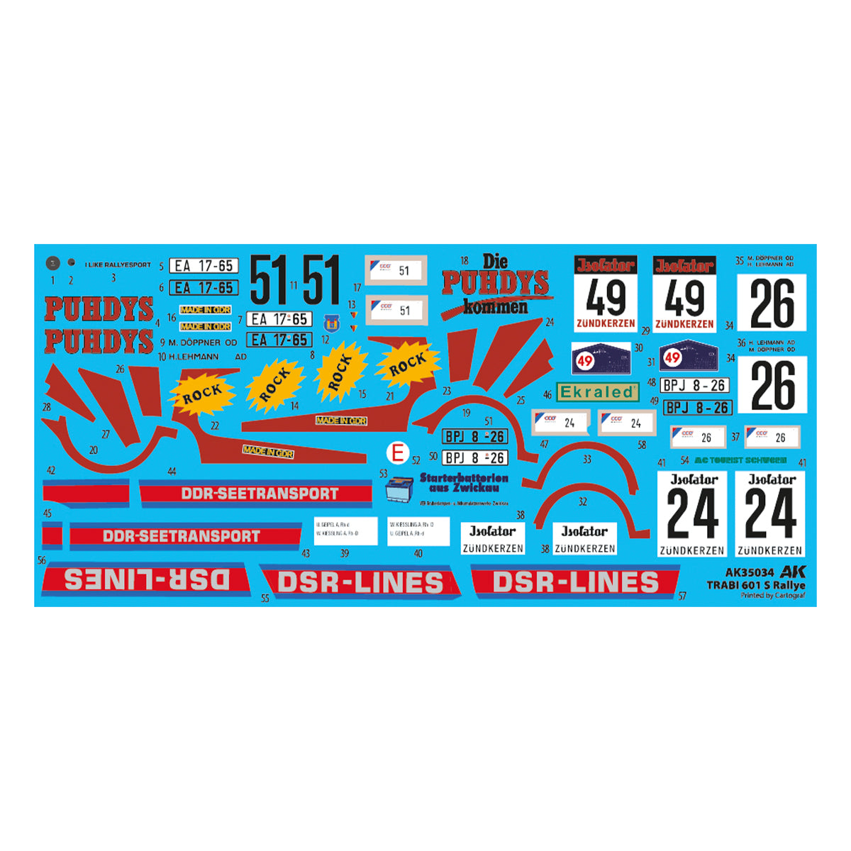 AK Interactive AK35034 1:35 Trabi 601 S Rallye Plastic Model Kit