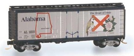 Micro-Trains 02100372 N Scale Alabama State 40' Standard Plug Door Boxcar #1819 LN/Box