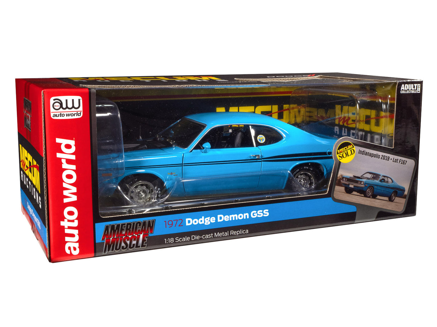 American Muscle 1345 1:18 1972 Dodge Demon GSS Mecum Auctions Diecast Model Car