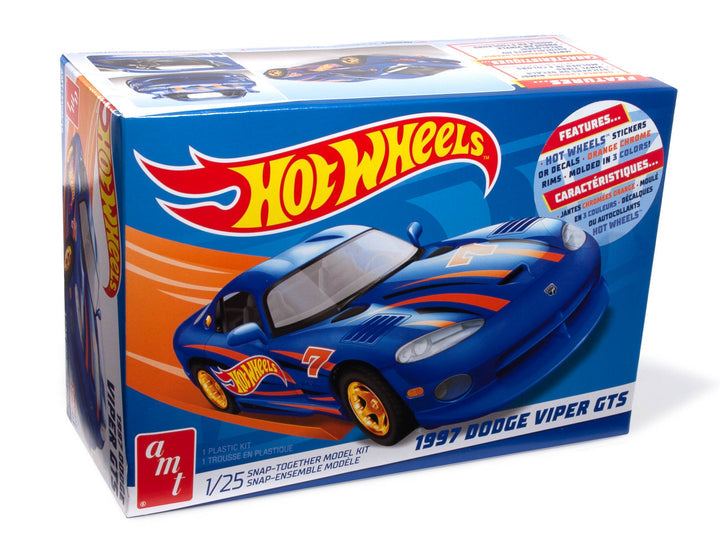 AMT 1349 1:25 Hot Wheels 1997 Dodge Viper GTS Plastic Snap-Together Model Kit