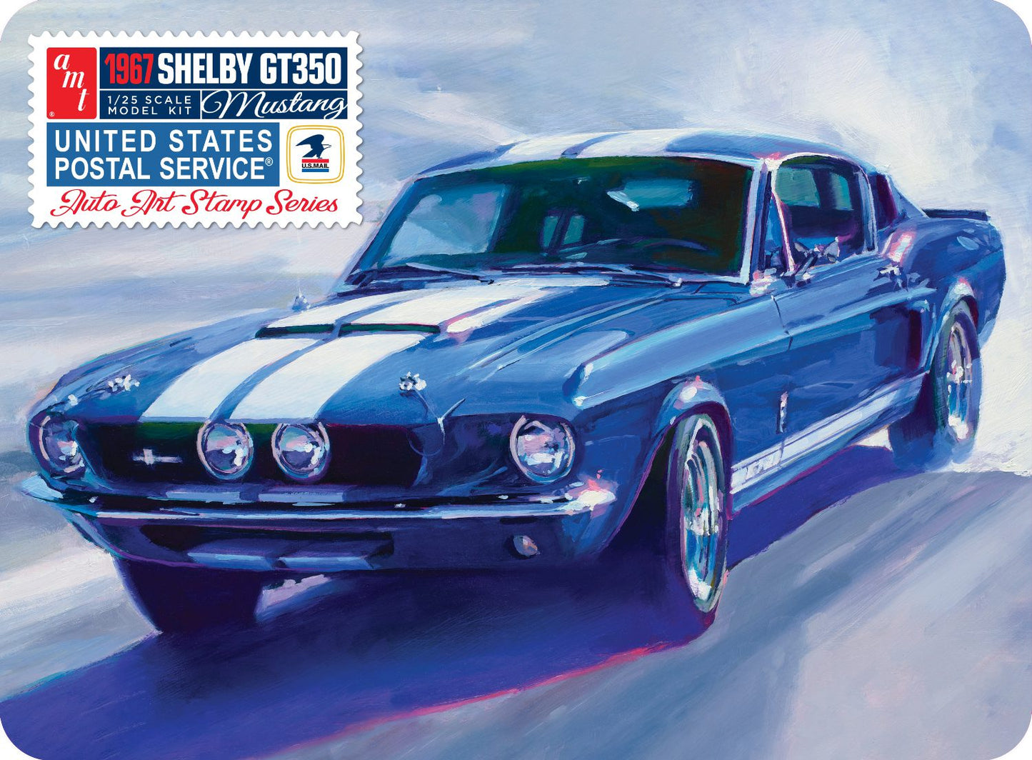 AMT 1356 1:25 USPS Stamp Series 1967 Shelby GT350 Plastic Model Kit