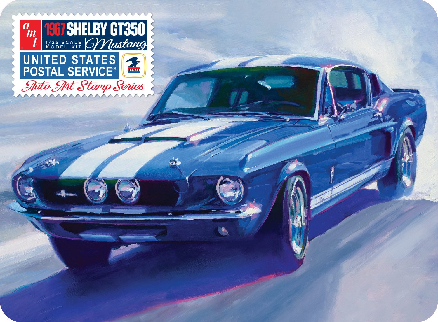 AMT 1356 1:25 USPS Stamp Series 1967 Shelby GT350 Plastic Model Kit