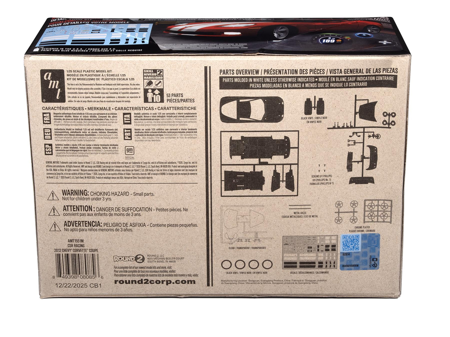AMT 1551 1:25 CSR Racing 2012 Corvette Coupe Model Kit
