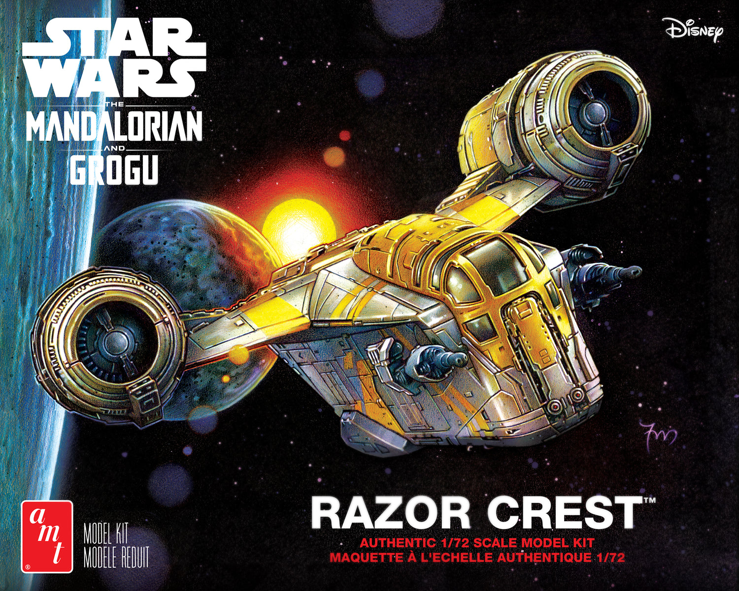 AMT 1561M 1:72 Star Wars: The Mandalorian & Grogu Razor Crest Plastic Model Kit