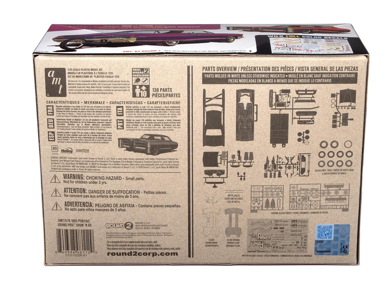 AMT 1578 1:25 1965 Pontiac Grand Prix Show and Go Plastic Model Kit
