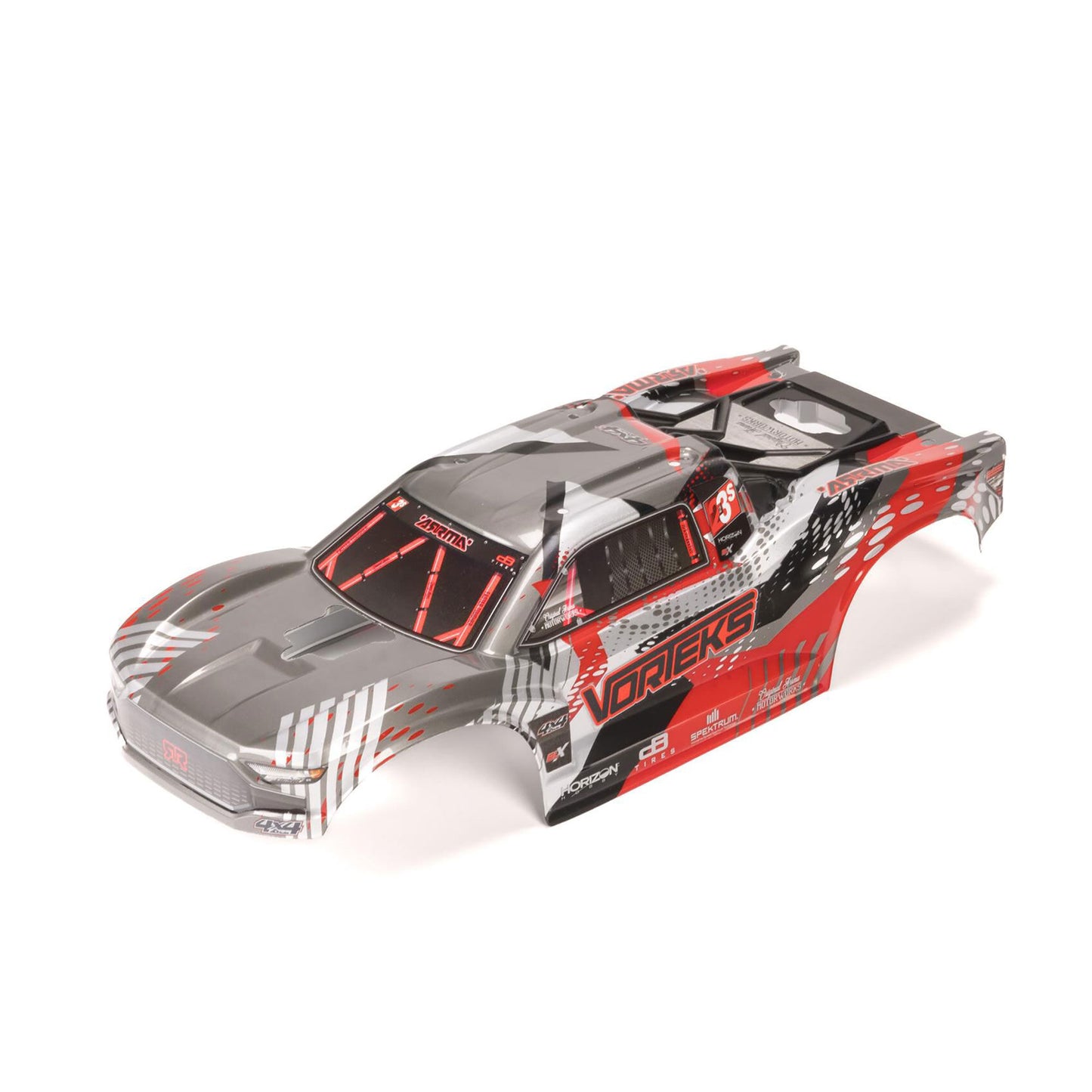 ARRMA ARA-2143 1:10 VORTEKS Clipless Red Painted Decaled Body
