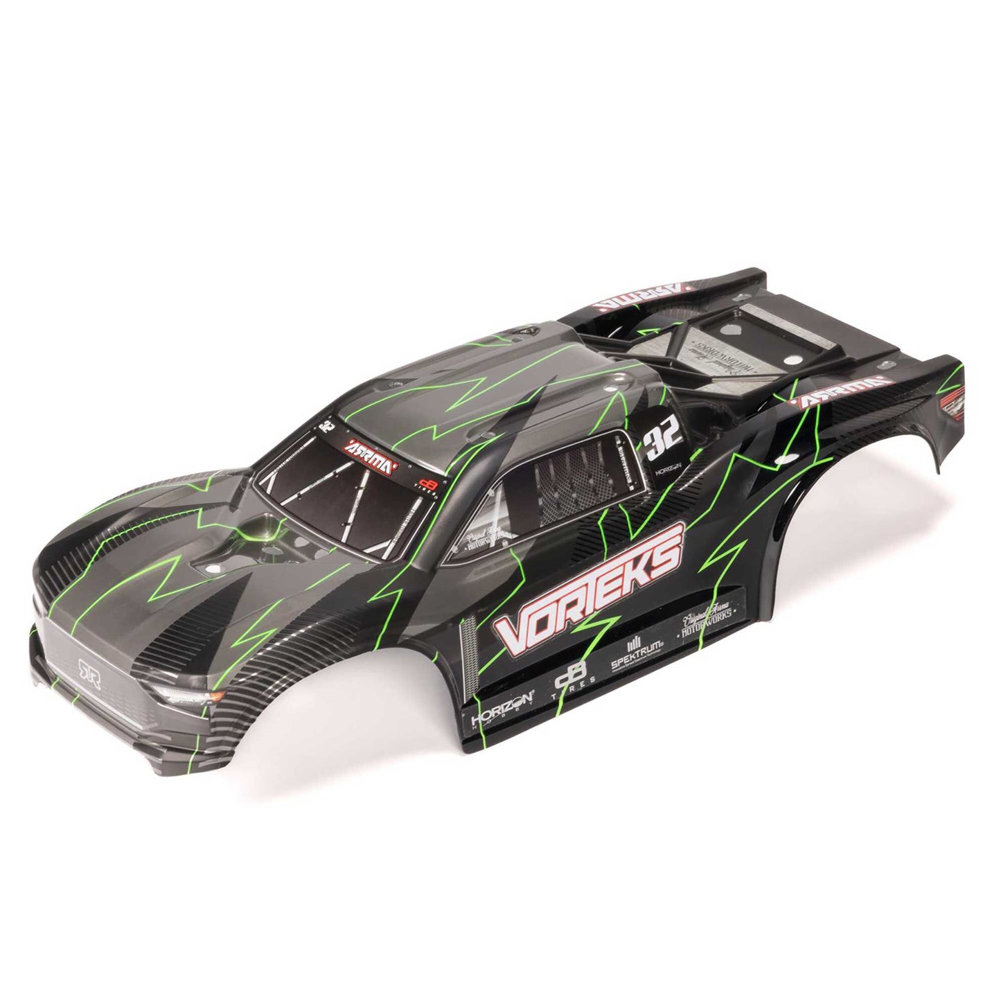 ARRMA ARA-2581 1:10 VORTEKS 2WD Green/Black Painted Decaled Trimmed Body Set