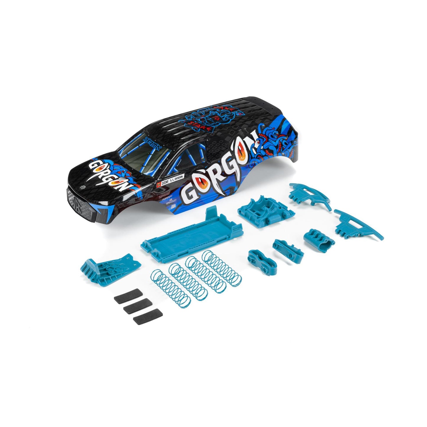 ARRMA 402355 GORGON Blue Painted Decaled Trimmed Body Set