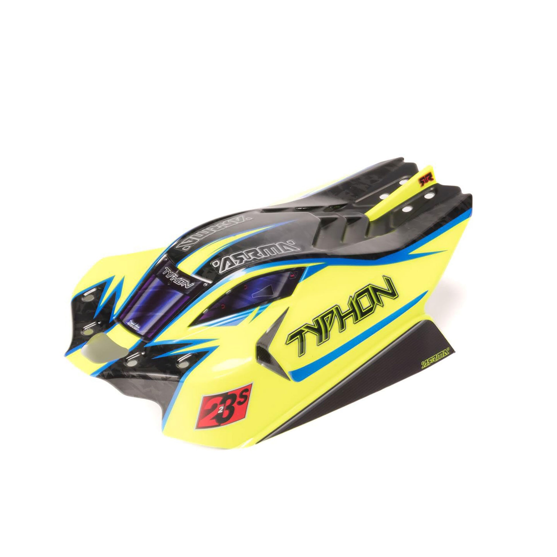 ARRMA ARA406172 1:8 TYPHON 4X4 Yellow/Blue Clipless Painted Decaled Body