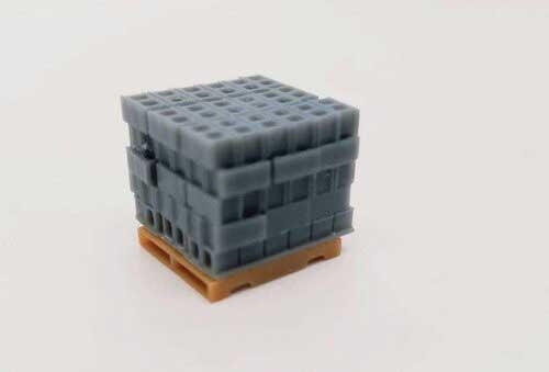 All Scale Miniatures 871919 HO Cinder Block Stack Unpainted Plastic Part