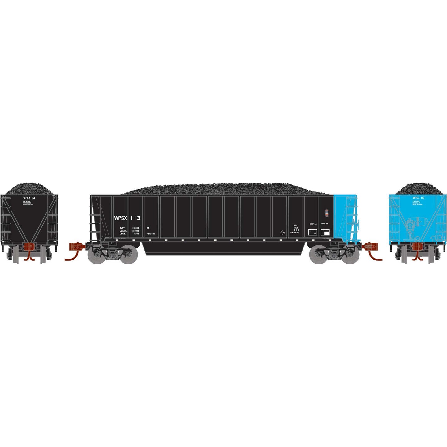 Athearn ATH-1418 N WPSX ATH Berwick Bathtub Gondola with Load #113