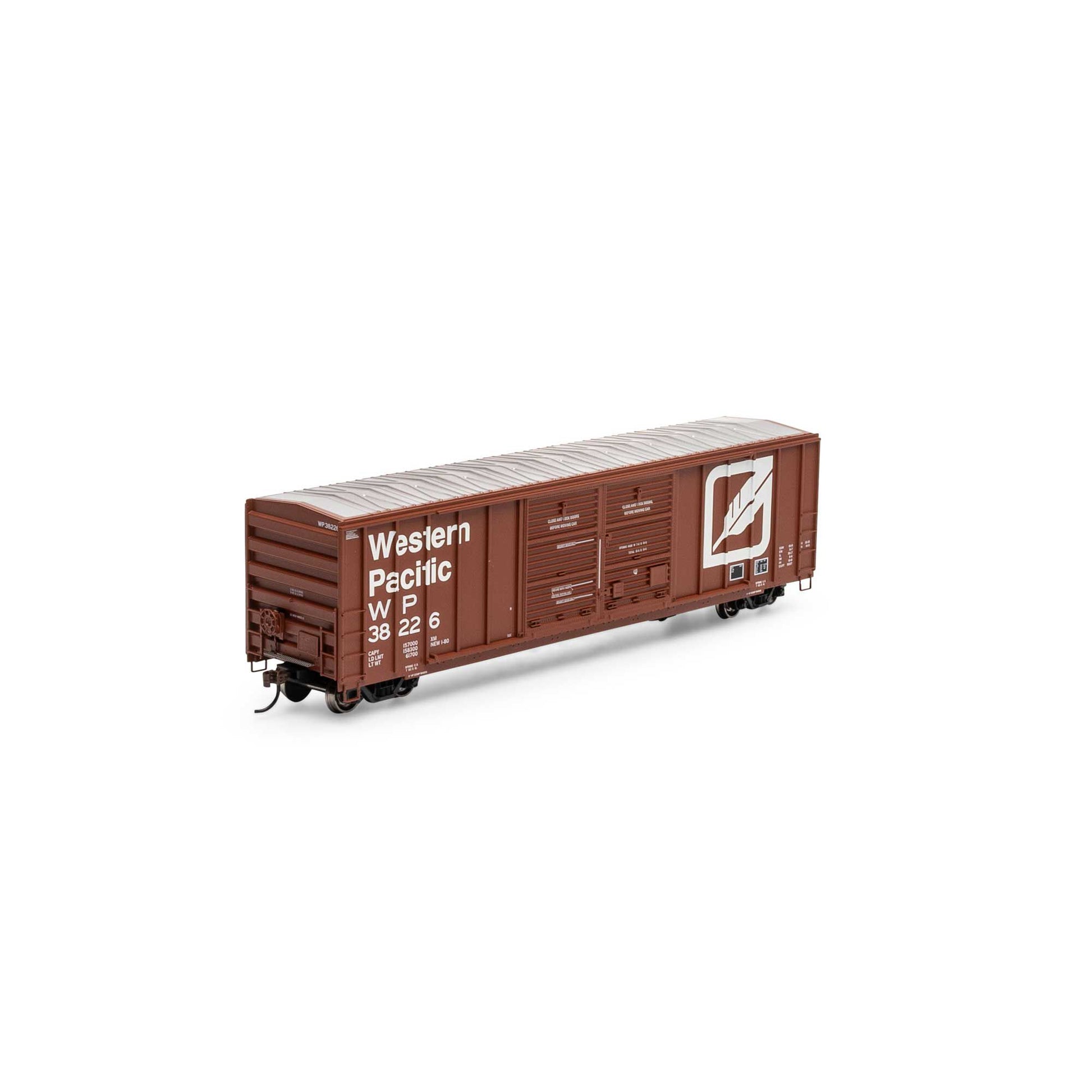 Athearn 15880 HO Western Pacific 50' FMC 5077 Double Door Box Car #38226 LN/Box