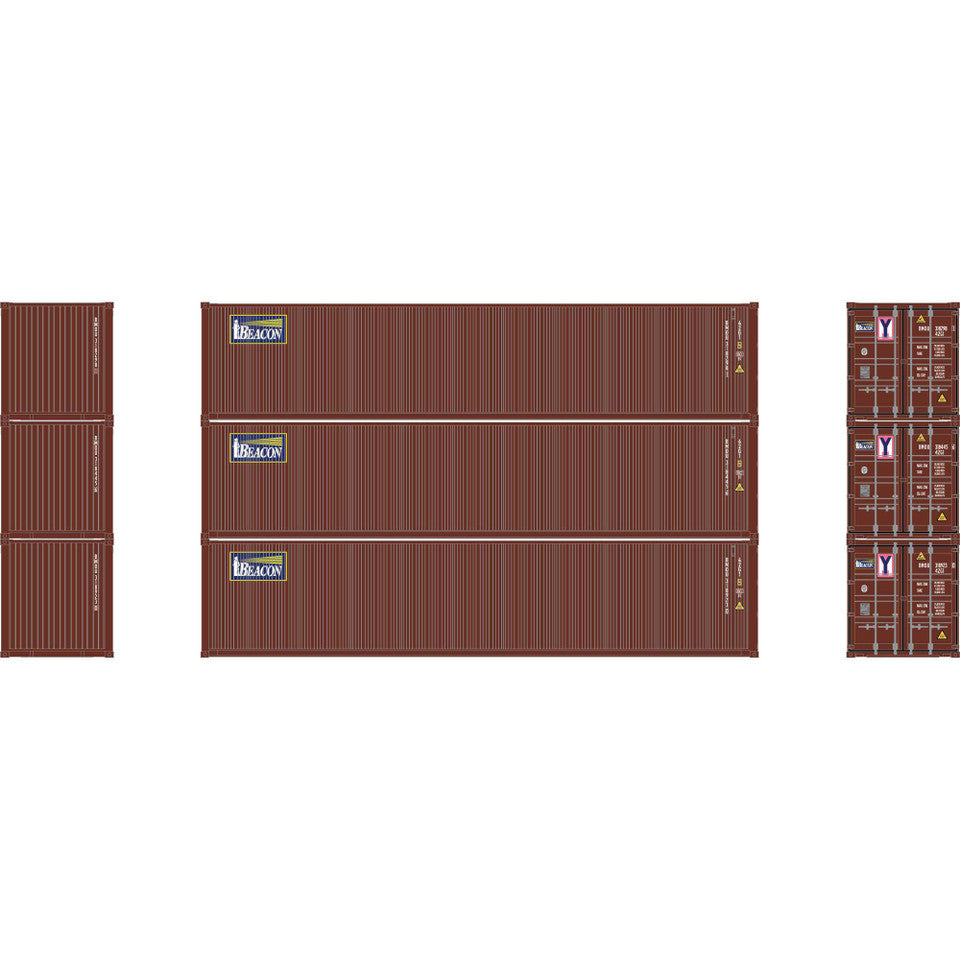 Athearn 17397 N OCLU 40' Corrugated Low-Cube Container #2 (Pack of 3)