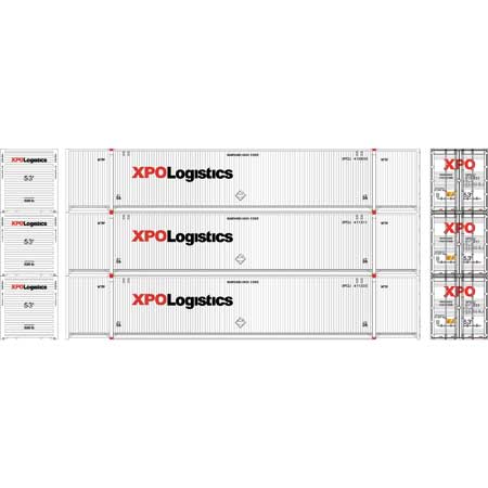 Athearn 17741 N XPO 53' CIMC Container #2 (Pack of 3)