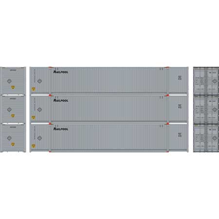 Athearn 17742 N Railpool 53' CIMC Container #1 (Pack of 3)