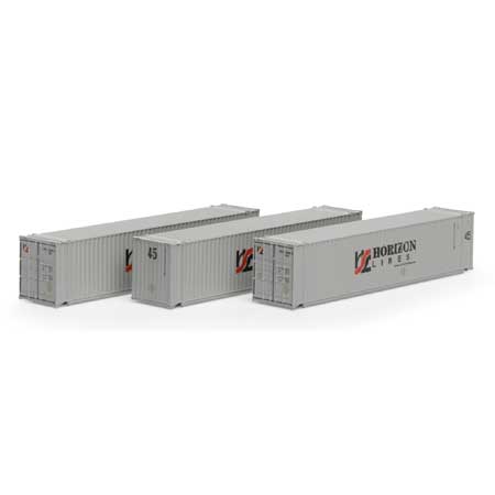 Athearn 17901 N Horizon Lines 45' Container #2 (Set of 3)