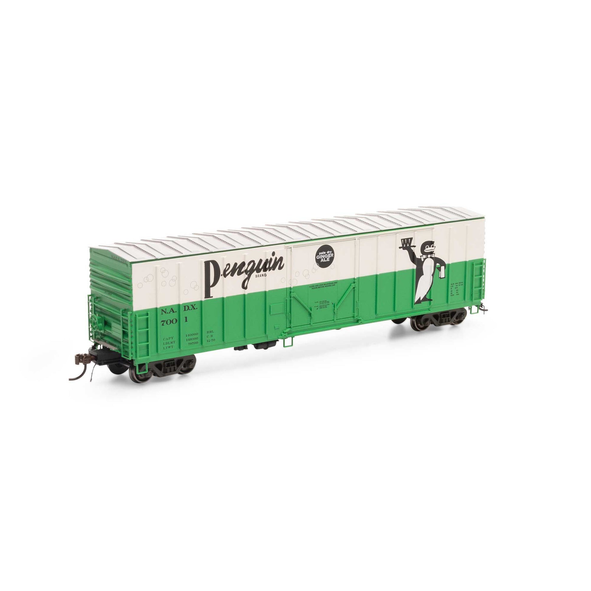 Athearn 18445 HO Penguin Ginger Ale 50' NACC Boxcar #7001