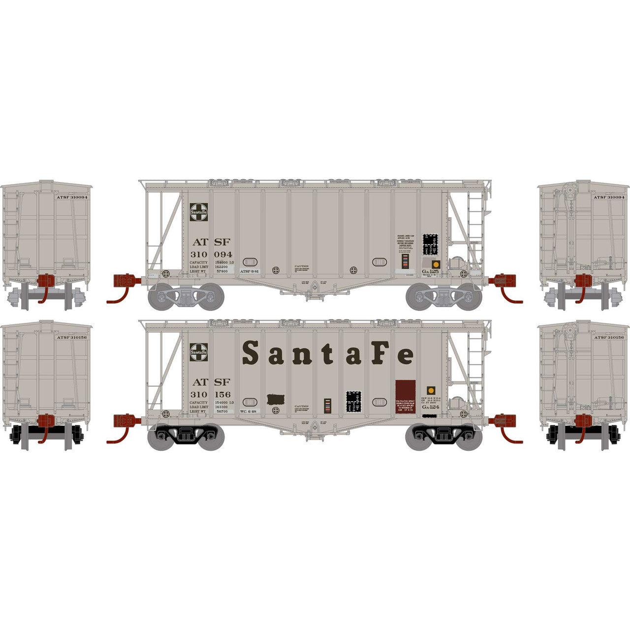 Athearn 23869 N Atchison Topeka Santa Fe GATC 2600 Airslide Hopper (Set of 2)