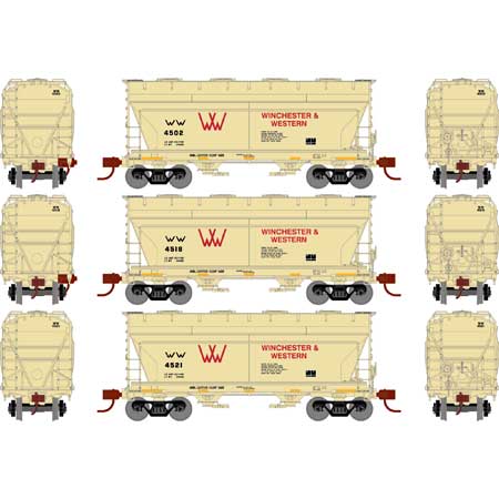Athearn 24679 N Winchester & Western ACF 2970 Covered Hopper (Set of 3)