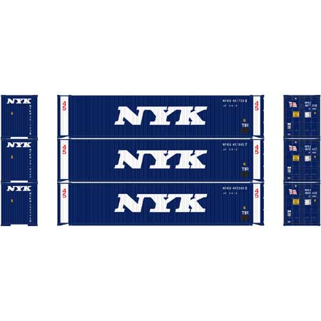 Athearn 27033 HO NYK 45' Container (Pack of 3)