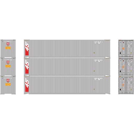 Athearn 27037 HO Sealand 45' Container (Pack of 3)